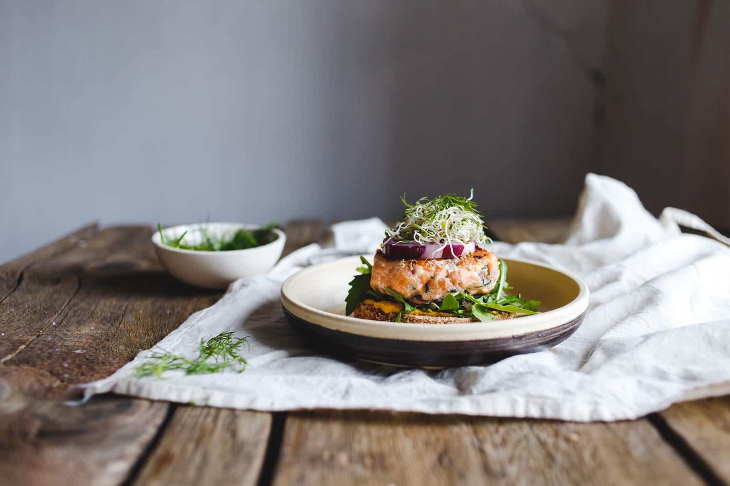 Salmon burgers for lunch